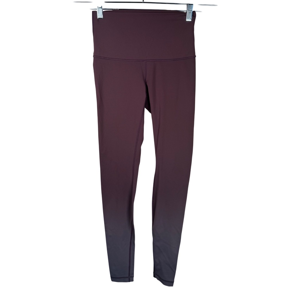 Lululemon Wunder Train Leggings Womens 6 Plum Ombre High Rise Everlux Activewear